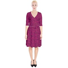 Fuschia Pink Texture Wrap Up Cocktail Dress by SpinnyChairDesigns