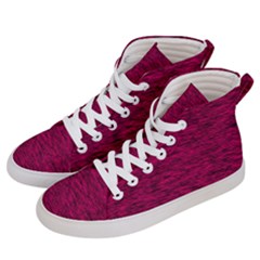 Fuschia Pink Texture Men s Hi-top Skate Sneakers by SpinnyChairDesigns