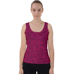 Fuschia Pink Texture Velvet Tank Top by SpinnyChairDesigns