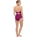 Fuschia Pink Texture Scallop Top Cut Out Swimsuit View2