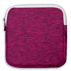 Fuschia Pink Texture Mini Square Pouch by SpinnyChairDesigns