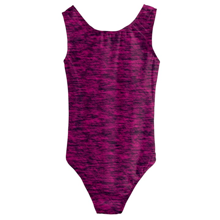 Fuschia Pink Texture Kids  Cut-Out Back One Piece Swimsuit