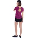 Fuschia Pink Texture Back Circle Cutout Sports Tee View2