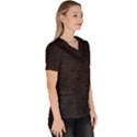 Black Color Texture Women s V-Neck Scrub Top View3