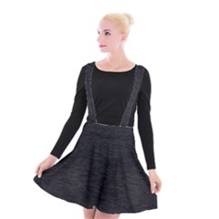 Black Color Texture Suspender Skater Skirt by SpinnyChairDesigns