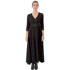 Black Color Texture Button Up Boho Maxi Dress by SpinnyChairDesigns