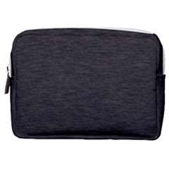 Black Color Texture Make Up Pouch (medium) by SpinnyChairDesigns