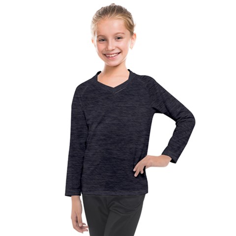 Black Color Texture Kids  Long Mesh Tee by SpinnyChairDesigns