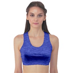 Cobalt Blue Color Texture Sports Bra by SpinnyChairDesigns