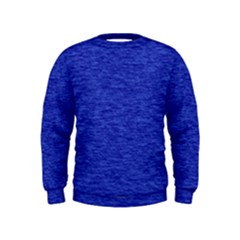 Cobalt Blue Color Texture Kids  Sweatshirt by SpinnyChairDesigns