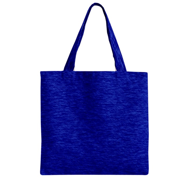 Cobalt Blue Color Texture Zipper Grocery Tote Bag