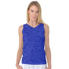 Cobalt Blue Color Texture Women s Basketball Tank Top by SpinnyChairDesigns