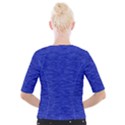 Cobalt Blue Color Texture Cropped Button Cardigan View2