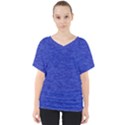 Cobalt Blue Color Texture V-Neck Dolman Drape Top View1