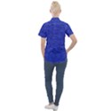 Cobalt Blue Color Texture Women s Short Sleeve Pocket Shirt View2