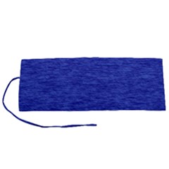 Cobalt Blue Color Texture Roll Up Canvas Pencil Holder (s) by SpinnyChairDesigns