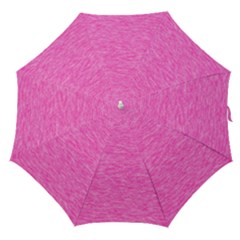 Neon Pink Color Texture Straight Umbrellas by SpinnyChairDesigns