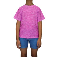 Neon Pink Color Texture Kids  Short Sleeve Swimwear by SpinnyChairDesigns