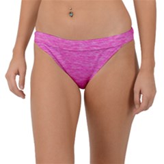 Neon Pink Color Texture Band Bikini Bottom by SpinnyChairDesigns