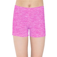 Neon Pink Color Texture Kids  Sports Shorts by SpinnyChairDesigns