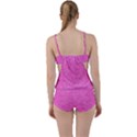 Neon Pink Color Texture Boyleg Tankini Set  View2