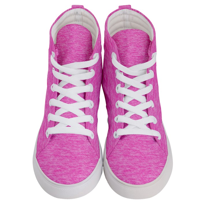 Neon Pink Color Texture Women s Hi-Top Skate Sneakers