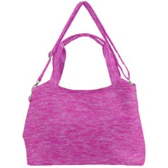 Neon Pink Color Texture Double Compartment Shoulder Bag by SpinnyChairDesigns