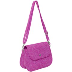 Neon Pink Color Texture Saddle Handbag by SpinnyChairDesigns