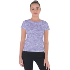 Light Purple Color Textured Short Sleeve Sports Top  by SpinnyChairDesigns