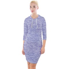 Light Purple Color Textured Quarter Sleeve Hood Bodycon Dress by SpinnyChairDesigns