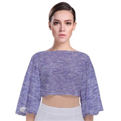 Light Purple Color Textured Tie Back Butterfly Sleeve Chiffon Top by SpinnyChairDesigns