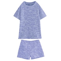 Light Purple Color Textured Kids  Swim Tee And Shorts Set by SpinnyChairDesigns