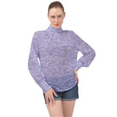 Light Purple Color Textured High Neck Long Sleeve Chiffon Top by SpinnyChairDesigns