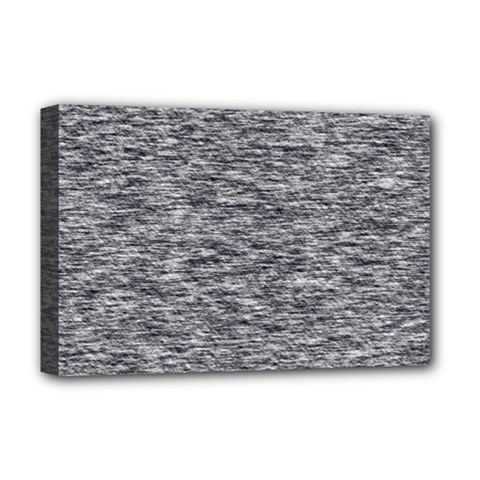 Black White Grey Texture Deluxe Canvas 18  X 12  (stretched) by SpinnyChairDesigns