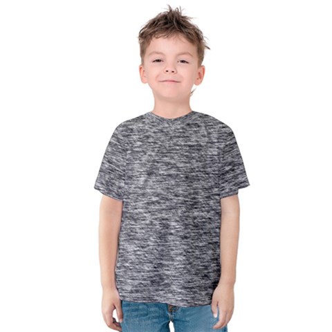 Black White Grey Texture Kids  Cotton Tee by SpinnyChairDesigns