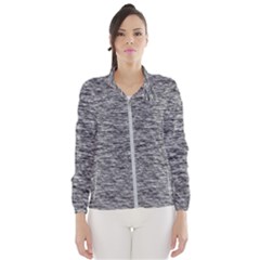 Black White Grey Texture Women s Windbreaker by SpinnyChairDesigns