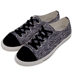 Black White Grey Texture Men s Low Top Canvas Sneakers by SpinnyChairDesigns