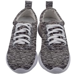 Black White Grey Texture Kids Athletic Shoes by SpinnyChairDesigns