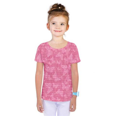 Blush Pink Butterflies Batik Kids  One Piece Tee by SpinnyChairDesigns