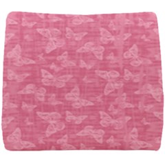 Blush Pink Butterflies Batik Seat Cushion by SpinnyChairDesigns