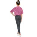 Blush Pink Butterflies Batik Kids Mock Neck Tee View2