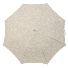 Champagne And White Butterflies Batik Straight Umbrellas by SpinnyChairDesigns