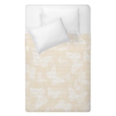 Champagne And White Butterflies Batik Duvet Cover Double Side (single Size) by SpinnyChairDesigns