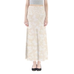 Champagne And White Butterflies Batik Full Length Maxi Skirt by SpinnyChairDesigns