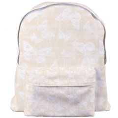 Champagne And White Butterflies Batik Giant Full Print Backpack by SpinnyChairDesigns