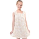 Champagne and White Butterflies Batik Kids  Cross Back Dress View1