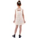 Champagne and White Butterflies Batik Kids  Cross Back Dress View2