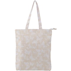 Champagne And White Butterflies Batik Double Zip Up Tote Bag by SpinnyChairDesigns