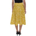 Saffron Yellow Butterflies Batik Perfect Length Midi Skirt View2