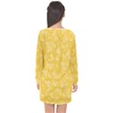 Saffron Yellow Butterflies Batik Long Sleeve Chiffon Shift Dress  View2